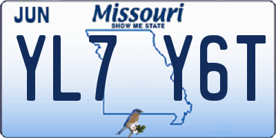 MO license plate YL7Y6T