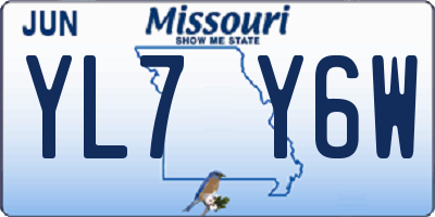 MO license plate YL7Y6W