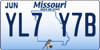MO license plate YL7Y7B