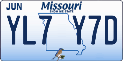 MO license plate YL7Y7D