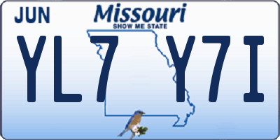 MO license plate YL7Y7I