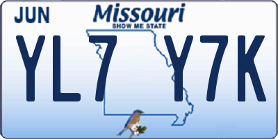 MO license plate YL7Y7K