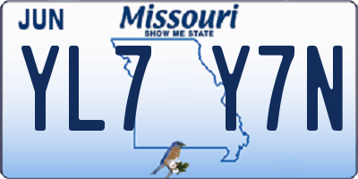 MO license plate YL7Y7N