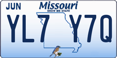 MO license plate YL7Y7Q