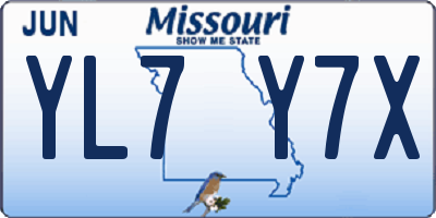 MO license plate YL7Y7X
