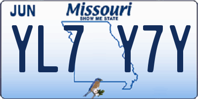 MO license plate YL7Y7Y