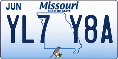 MO license plate YL7Y8A