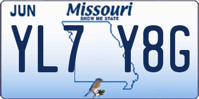 MO license plate YL7Y8G