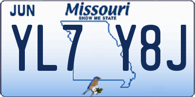 MO license plate YL7Y8J