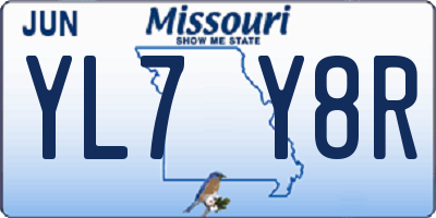 MO license plate YL7Y8R