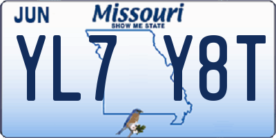 MO license plate YL7Y8T