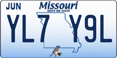 MO license plate YL7Y9L