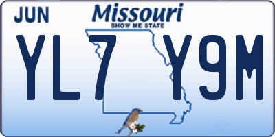 MO license plate YL7Y9M
