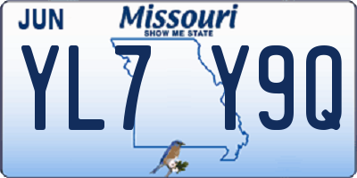 MO license plate YL7Y9Q