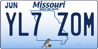 MO license plate YL7Z0M