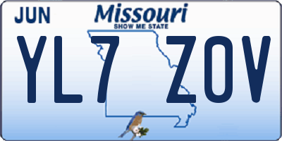 MO license plate YL7Z0V
