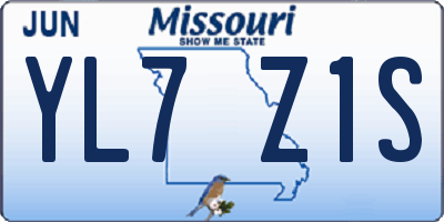MO license plate YL7Z1S