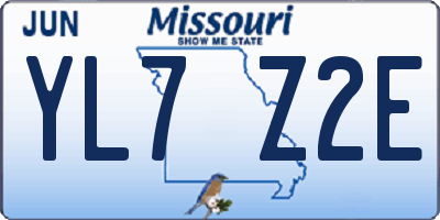 MO license plate YL7Z2E