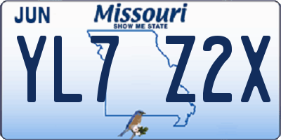 MO license plate YL7Z2X