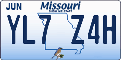 MO license plate YL7Z4H