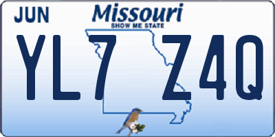MO license plate YL7Z4Q