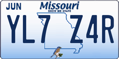 MO license plate YL7Z4R