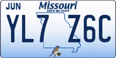 MO license plate YL7Z6C