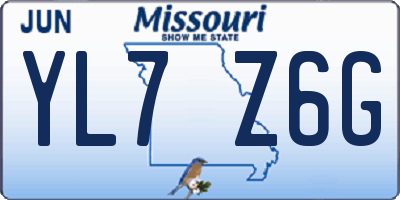 MO license plate YL7Z6G