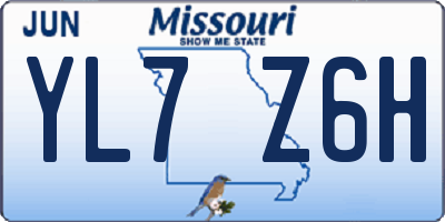 MO license plate YL7Z6H