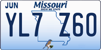 MO license plate YL7Z6O
