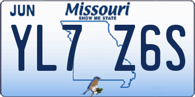MO license plate YL7Z6S