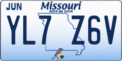 MO license plate YL7Z6V