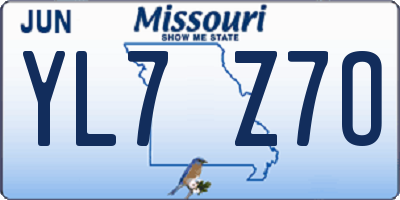 MO license plate YL7Z7O