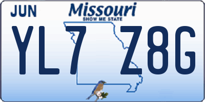 MO license plate YL7Z8G