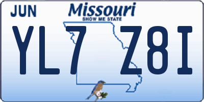 MO license plate YL7Z8I