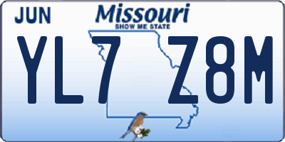MO license plate YL7Z8M