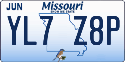 MO license plate YL7Z8P