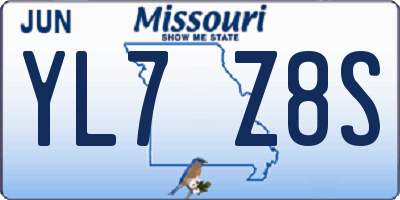 MO license plate YL7Z8S