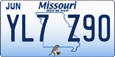 MO license plate YL7Z9O