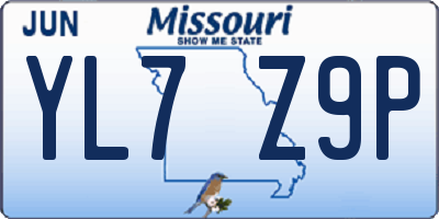MO license plate YL7Z9P