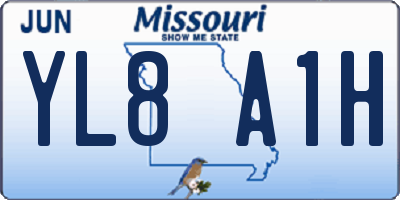 MO license plate YL8A1H