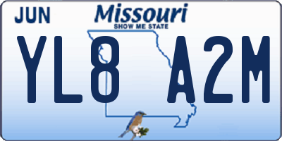 MO license plate YL8A2M