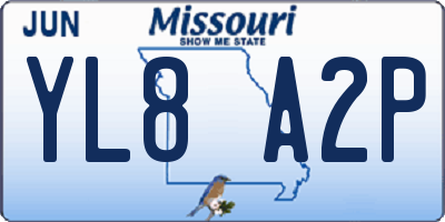 MO license plate YL8A2P