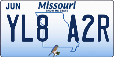 MO license plate YL8A2R