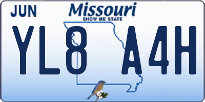 MO license plate YL8A4H
