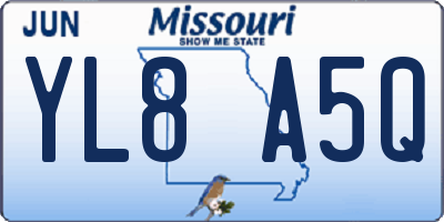 MO license plate YL8A5Q