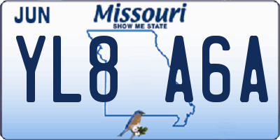 MO license plate YL8A6A