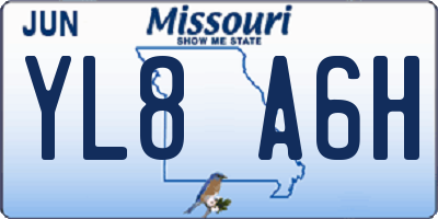 MO license plate YL8A6H