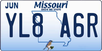 MO license plate YL8A6R