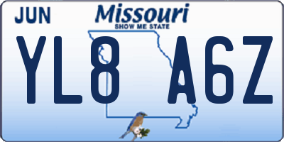 MO license plate YL8A6Z